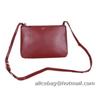 Celine Trio Calfskin Leather Shoulder Bag C27002 Burgundy