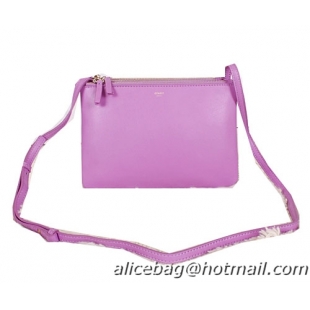 Celine Trio Calfskin Leather Shoulder Bag C27002 Lavender