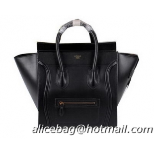 Celine Luggage Mini Boston Tote Bags Ferrari Leather CL3308 Black