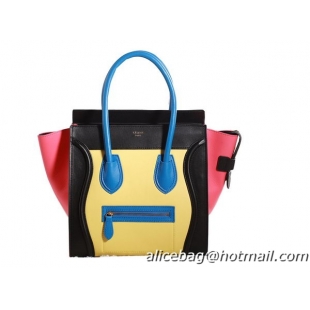 Celine Luggage Mini Boston Tote Bags Original Leather 3308 Lemon&Black&Blue&Red