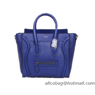 Celine Luggage Micro Tote Bag Original Grainy Leather 88023 Blue