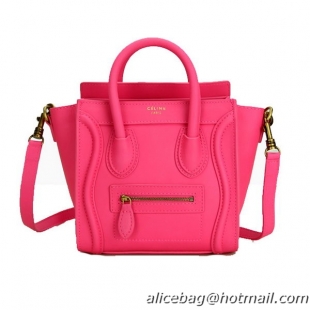 Celine Luggage Nano Bag Ferrari Leather CL88029 Rose