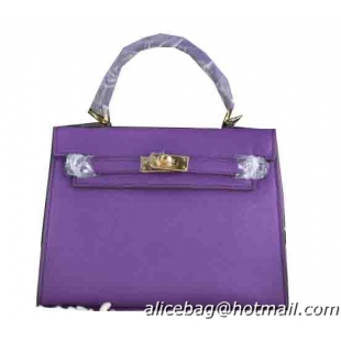 Hermes Kelly 22cm Tote Bag Calfskin Leather Purple