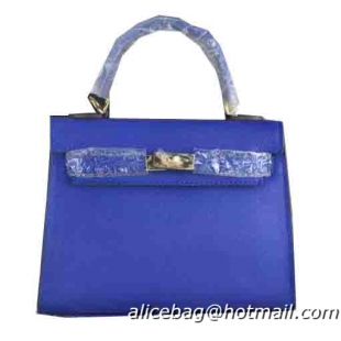 Hermes Kelly 22cm Tote Bag Calfskin Leather Blue