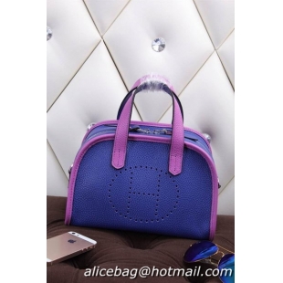 Hermes mini Boston Bag Grainy Leather H26 Blue