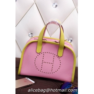 Hermes mini Boston Bag Grainy Leather H26 Pink