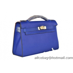 Hermes MINI Kelly 22cm Tote Bag Calfskin Leather Royal