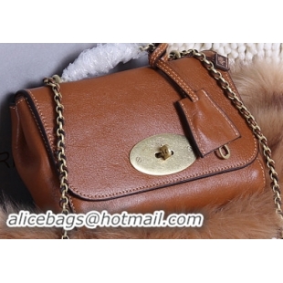 Mulberry Lily Small Grain Leather Evening Bag 7779S Brown