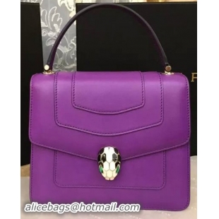 2015 BVLGARI Serpenti Forever Bag Original Leather Purple