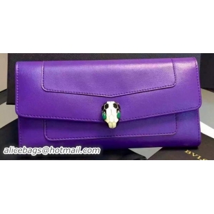 BVLGARI Wallet Pochette in Calf Leather BG0122 Purple