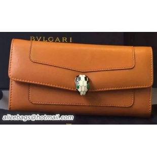 BVLGARI Wallet Pochette in Calf Leather BG0122 Wheat