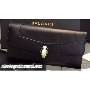 BVLGARI Wallet Pochette in Calf Leather BG0122 Black