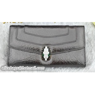 BVLGARI Wallet Pochette in Calf Leather BG1243 Silver