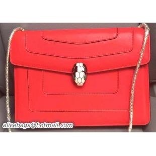 BVLGARI Shoulder Bag Calfskin Leather BG90072 Red