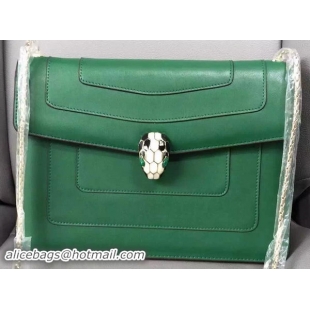 BVLGARI Shoulder Bag Calfskin Leather BG90072 Green