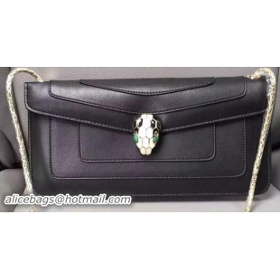 BVLGARI Shoulder Bag Calfskin Leather BG90071 Black