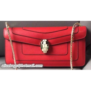 BVLGARI Shoulder Bag Calfskin Leather BG90071 Red