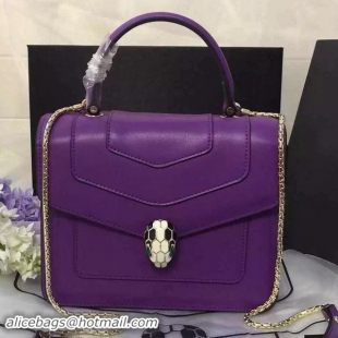 BVLGARI Serpenti Forever Bag Original Leather BG48042 Purple