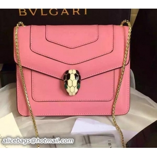 BVLGARI Small Shoulder Bag Calfskin Leather BG48043 Pink