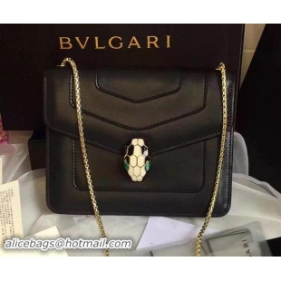 BVLGARI Small Shoulder Bag Calfskin Leather BG48043 Black