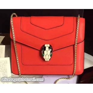 BVLGARI Small Shoulder Bag Calfskin Leather BG48043 Red