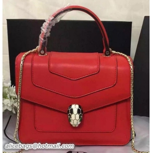 BVLGARI Serpenti Forever Bag Original Leather BG48042 Red