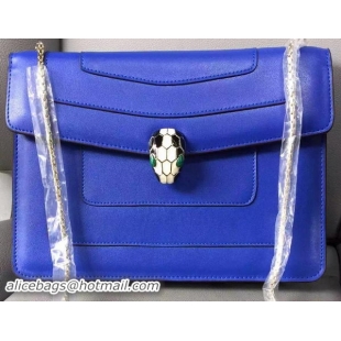 BVLGARI Shoulder Bag Calfskin Leather BG90072 Blue