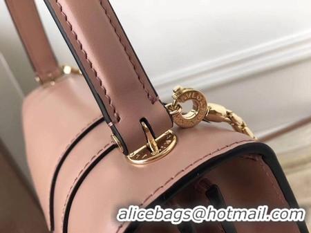 Hot Style BVLGARI Original Calfskin Leather Tote Bag 3781 Pink