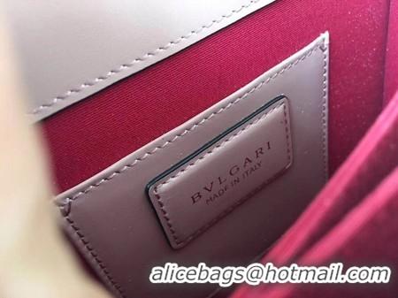 Hot Style BVLGARI Original Calfskin Leather Tote Bag 3781 Pink