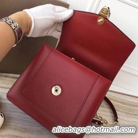 Unique Style BVLGARI Original Calfskin Leather Tote Bag 3781 Red