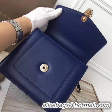 Shop Cheap BVLGARI Original Calfskin Leather Tote Bag 3781 Blue