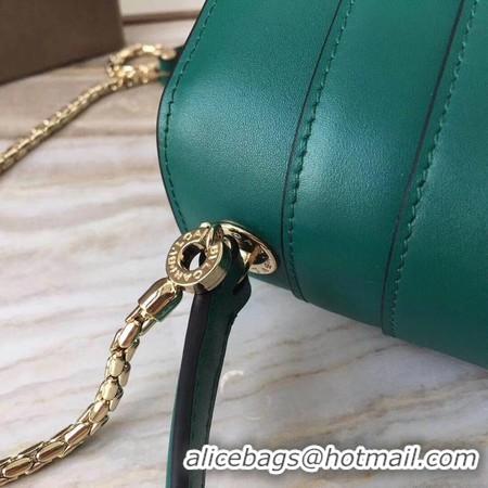 Luxury BVLGARI Original Calfskin Leather Tote Bag 3781 Green