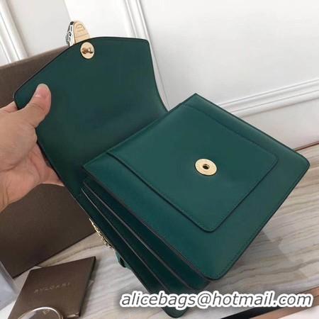 Luxury BVLGARI Original Calfskin Leather Tote Bag 3781 Green