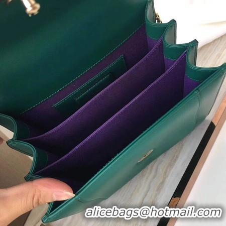 Luxury BVLGARI Original Calfskin Leather Tote Bag 3781 Green