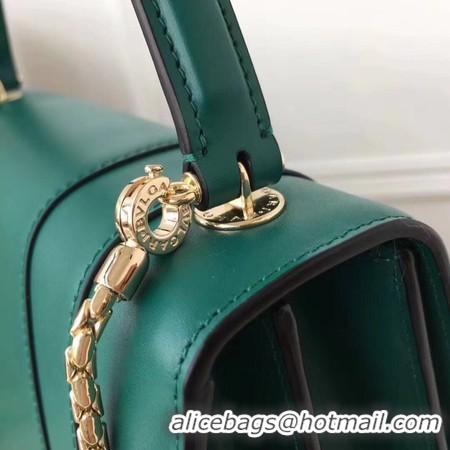 Luxury BVLGARI Original Calfskin Leather Tote Bag 3782 Green