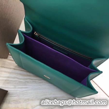 Luxury BVLGARI Original Calfskin Leather Tote Bag 3782 Green