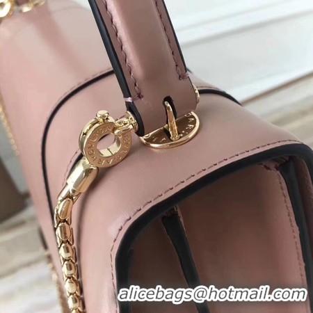 Stylish BVLGARI Original Calfskin Leather Tote Bag 3782 Pink