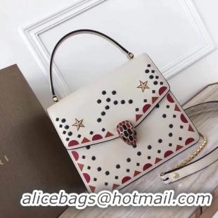 Good Quality BVLGARI Original Calfskin Leather Tote Bag 3784 Offwhite