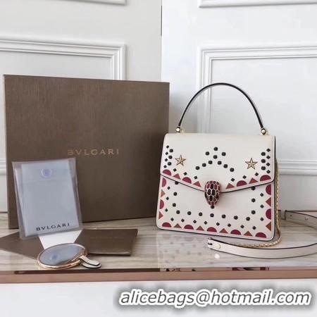 Sumptuous BVLGARI Original Calfskin Leather Tote Bag 3784 Offwhite