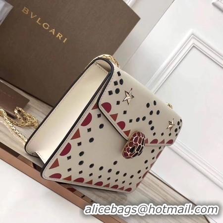 Stylish BVLGARI Original Calfskin Leather Shoulder Bag 3785 Offwhite