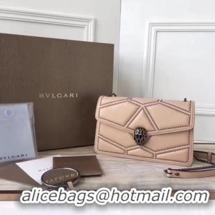 Duplicate BVLGARI Quilted Stardust Original Calfskin Leather 3786 Camel