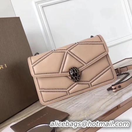 Duplicate BVLGARI Quilted Stardust Original Calfskin Leather 3786 Camel