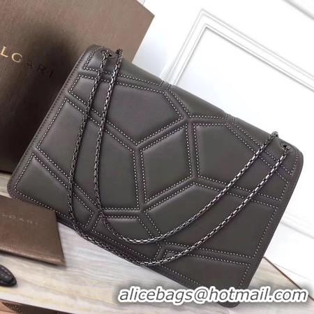 Sumptuous BVLGARI Quilted Stardust Original Calfskin Leather 3787 Grey