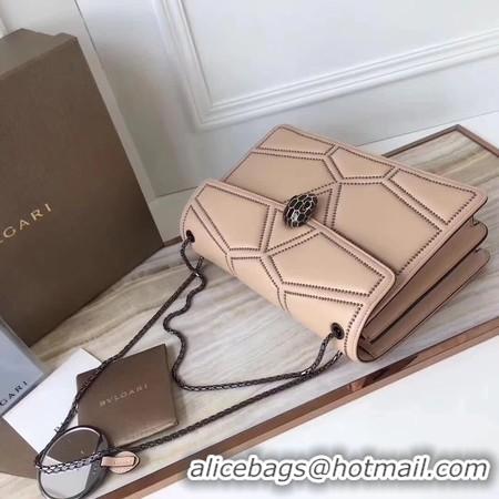 Perfect BVLGARI Quilted Stardust Original Calfskin Leather 3787 Camel