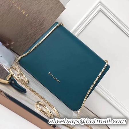 Unique Style BVLGARI Serpenti Forever Calfskin Leather Shoulder Bag 3788 Blue