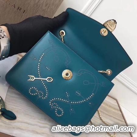 Unique Style BVLGARI Serpenti Forever Calfskin Leather Shoulder Bag 3788 Blue