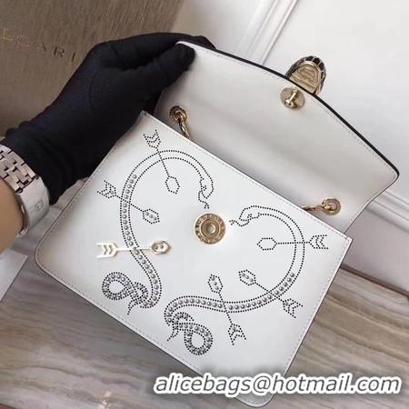 Best Price BVLGARI Serpenti Forever Calfskin Leather Shoulder Bag 3788 Offwhite