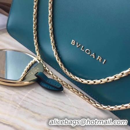 ​Luxury BVLGARI Serpenti Forever Calfskin Leather Shoulder Bag 3779 Blue