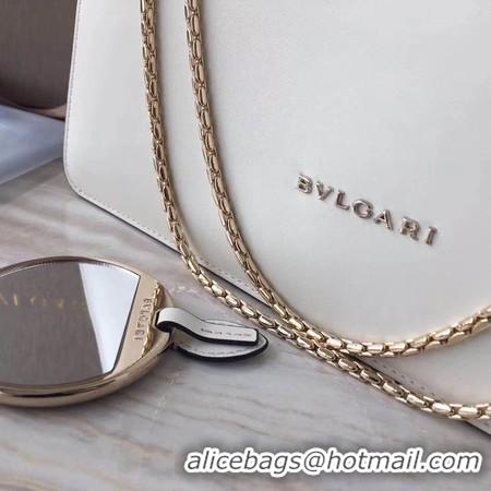 Charming BVLGARI Serpenti Forever Calfskin Leather Shoulder Bag 3779 Offwhite