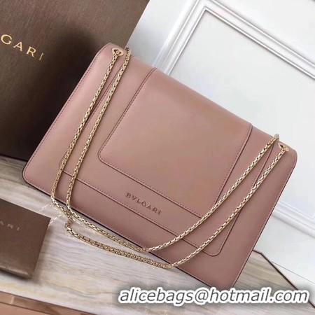 Trendy Design BVLGARI Serpenti Forever Original Calfskin Leather Shoulder Bag 3780 Pink